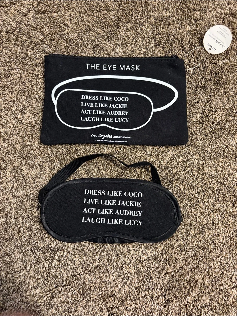 Black Eye Mask with Inspirational Fashion Quote - Unbranded